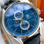 Buy Replica Tag Heuer Carrera Blue Dial Leather Strap Watches